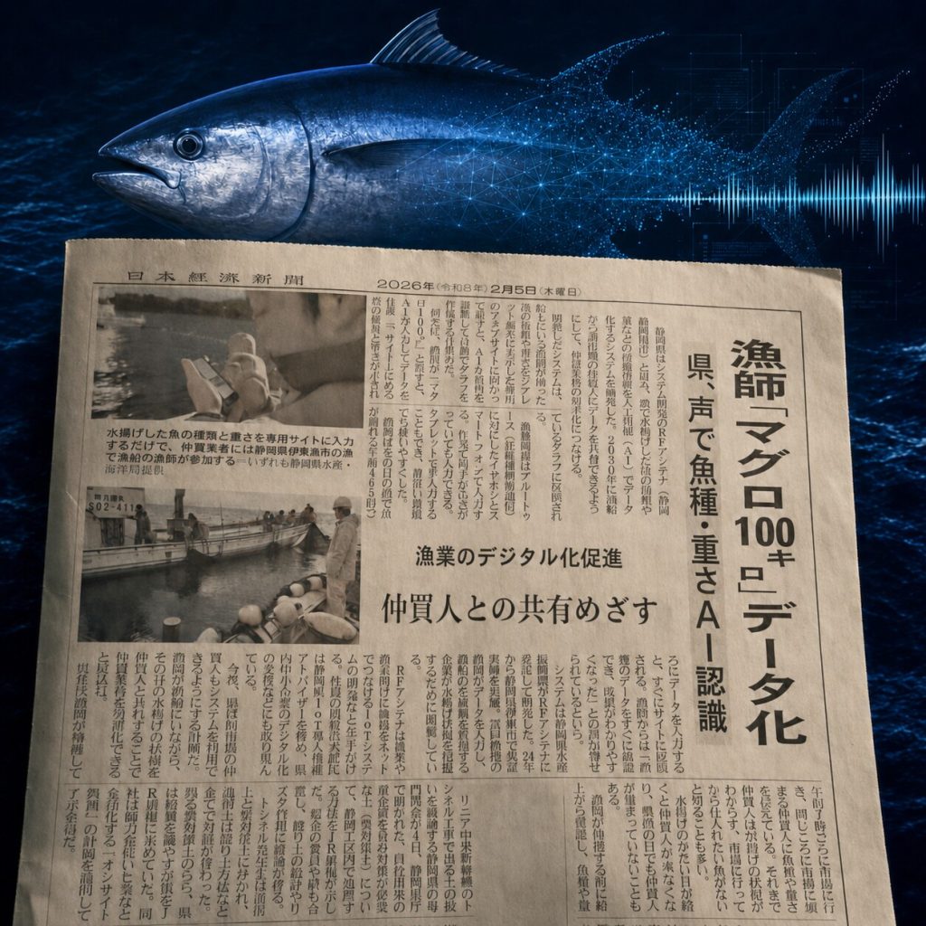 漁師の声をAIで認識し、マグロの魚種と重量をデータ化する声駆動型IoT